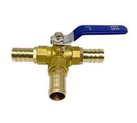Séparateur d'eau 1pcs L-Port 3 Way Ball Valve, 6/8/10/12/14/16/19/25mm Hose Barb Three Way Brass Valve, Connector Adapter(25mm Barb)
