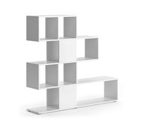 Vicco Séparateur d'espace Hylda, Blanc, 124.4x113cm avec 4 boîtes Pliantes, adapté comme séparateur d’Espace Flexible, Installation Possible en Forme de Z