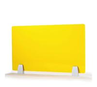 Séparateur d'éternuements en acrylique jaune - 30 x 80 cm - Panneau d'intimité autonome pour bureau, école, restaurant et comptoir - Cloison de protection améliorée