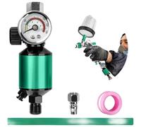 Séparateur d'Huile et d'Eau avec Régulateur de Pression | pour à Peindre, à Humidité pour Compresseur d\'Air jusqu\'à 140 PSI, Outil en Aluminium