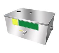 Séparateur D'huile et D'eau Commercial, Acier Durable, Bac À Graisse de Cuisine en Acier Inoxydable, Filtration Graduée(Small)