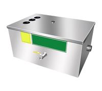 Séparateur D'huile et D'eau Commercial, Acier Durable, Bac À Graisse de Cuisine en Acier Inoxydable, Filtration Graduée(Large)