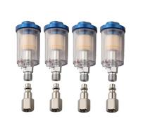 Séparateur d'huile et d'eau pour compresseur d'air - Séchoir à air 90 PSI avec raccords NPT de 6,35 mm, filtre d'humidité transparent pour outils pneumatiques et systèmes de pulvérisation