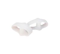 Séparateur d'orteils élastique souple en silicone pour hallux valgus - Correcteur de pouce - Soulage les oignons - Soin des pieds (blanc)