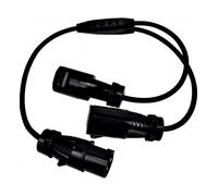 Séparateur électrique CEE 16A 3 pôles Câble industriel adapté pour Camping Camper Lumières de scène Double prise électrique industrielle Splitter en Y, 1 Mâle et 2 Femelle en caoutchouc néoprène IP44