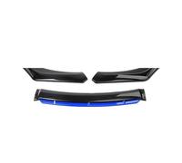 Séparateur Kit Universel Lèvre Pare-Choc Avant Voiture À 3 Sections Becquet en Fiber Carbone ABS Bande Décorative Séparateur Lèvre Canard Accessoire Spoiler(Black and Blue)