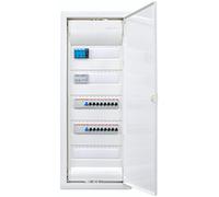 Séparateur mural creux Hager équipé d'un compteur VH60NC à 5 rangées avec protection contre les surtensions Connexion terminée câblée avec bornier Montage ABB 2x FI 4 pôles 16x LS B16A