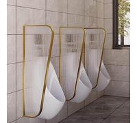 Séparateur mural moderne pour urinoirs 3 pièces en fer forgé pour toilettes pour hommes, solution d'intimité pour toilettes publiques et salles de bains