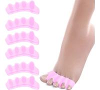 Separateur Orteil Hallux Valgus [6x], Silicone Amélioré, 0% BPA, Silicone en Gel Souple, Ecarteur Orteil, Pour Femmes et Hommes Soulagement Instantané de la Douleur Espaceurs d'orteils (rose)