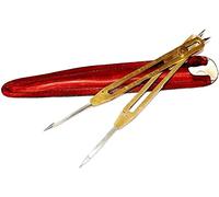 Séparateur proportionnel en laiton massif 30,5 cm avec étui en cuir, doré