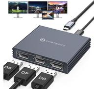 Séparateur USB-C vers DisplayPort pour 3 écrans Séparateur USB-C Thunderbolt 4K@60Hz avec 3X DP 1.4 100W PD Supporte Les Modes MST et SST MST Extended Display pour Windows Uniquement