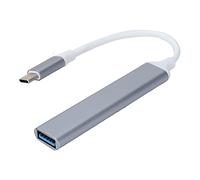 Séparateur USB, concentrateur USB C Pratique 4 Port Multifonctional ABS Extension Multi-Port pour Sortie Audio pour Alimentation