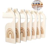 Séparateurs d’Étagères en Bois pour Dressing Bébé, 7 Pièces Diviseurs De Garde Robe Bébé, Wooden Closet Dividers 7 Tailles De Vêtements (50 à 86) pour Vêtements De Nouveau Né Et De Jeune Enfant