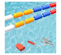 Séparateurs de couloirs de Piscine - Kit de Corde de sécurité Flottante de 9 m avec bouée et Crochet, séparateur en Spirale en Plastique Durable pour Piscine et Plage, idéal pour l'entraînem