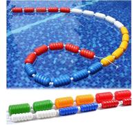 Séparateurs de couloirs de piscine Kit de séparation de couloirs de piscine pour la sécurité et la compétition Corde de piscine intérieure/extérieure avec flotteur en spirale (9 cm, 34/111,5