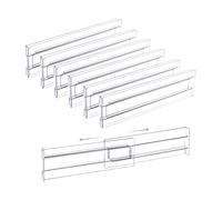 Séparateurs de tiroir Transparents, réglables et Extensibles, for vêtements, ustensiles, cosmétiques, Rangement de Bureau(6PCs)