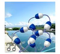 Séparateurs de voie de piscine avec crochets - Corde de sécurité de 18 m pour voies navigables et zones peu profondes - Équipement de sécurité flottant durable bleu et blanc