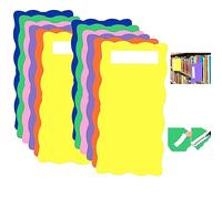 Séparateurs d'étagère de bibliothèque pour étagères avec 24 autocollants vierges de 15,2 x 30,5 cm, 12 intercalaires de bibliothèque pour organiser l'école, la bibliothèque, la maison, les fournitures