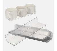 Séparateurs d'étagère transparents en forme de L, séparateurs en plastique transparent pour réfrigérateur, cuisine, bureau, tiroir, organiseur et présentoir de supermarché (20 cm x 6 cm de haut)