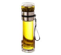Séparation du thé et de l'eau | Bouteille d'eau avec infuseur à thé | Bouteille de séparation du thé de 500 ml | Isolation anti-brûlure | Tasse transparente pour homme et femme | Tasse à thé double