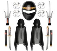Sepco Costume de ninja et armes pour garçons et filles - Accessoires de costume de ninja noir - Tenue d'Halloween pour déguisement, jeu de rôle
