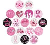 SEPGLITTER Lot de 54 broches rondes pour sensibilisation au cancer du sein - Ruban rose espoir - Pour sensibilisation au cancer du sein - Fournitures de fête, accessoires de décoration
