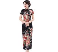 Sephilitone Chemise de printemps et d'automne, robe traditionnelle chinoise, imprimé floral, élégante, manches courtes, col montant, robe moulante Cheongsam pour femme