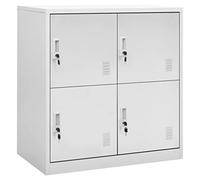 sephironlbb Armoire à casiers en Acier Gris Clair 90x45x92,5 cm avec 4 Compartiments, serrures sécurisées, Meuble Rangement Bureau école, Colonne Placard pour Stockage organisé