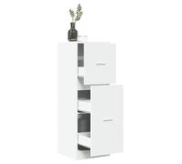 sephironlbb Armoire d'apothicaire Blanc Bois d'ingénierie 40x41x118 cm Meuble Rangement à tiroirs 3 Compartiments pour Cuisine Salon Bureau avec Tablette et Porte sécurisée