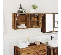 sephironlbb Armoire Murale de Bain en Bois d'ingénierie Vieux Bois 80x25x40 cm Rangement Pratique avec Porte à vérin Silencieux pour Salle de Bain, Cuisine, Salon, Meuble lavabo et Vasque