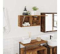 sephironlbb Armoire Murale de Bain Vieux Bois en Bois d'ingénierie 60x25x30 cm avec Porte vérin à gaz, Rangement Pratique pour Salle de Bain, Cuisine, Salon, Meuble lavabo et Placard Suspendu