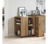 sephironlbb Armoire roulante chêne Artisanal Bois d'ingénierie 60x53x72 cm Meuble Rangement Bureau avec tiroirs roulettes verrouillables pour Salon Chambre Atelier