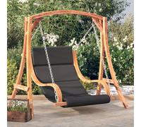 sephironlbb Balancelle de jardin en épicéa massif avec finition teck et coussin, 176,5 x 101 x 169,5 cm, structure stable, coussin rembourré confortable, pour terrasse, jardin, balcon