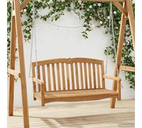 sephironlbb Banc balançoire en Bois de Teck Massif Naturel 114 x 60 x 60,5 cm pour Jardin terrasse extérieur Patio avec chaîne galvanisée Solide pour détente et Repos Convivial