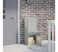 sephironlbb Boîte à colis en acier galvanisé argenté - 47,5 x 38 x 59 cm - Verrouillable - Avec serrure et clé - Résistant aux intempéries - Pour jardin, terrasse, extérieur