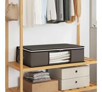 sephironlbb Boîte de rangement grise avec fenêtre latérale transparente, pliable et peu encombrante, organiseur en tissu non tissé respirant pour chambre à coucher, bureau, armoire et salon