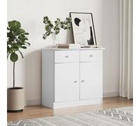 sephironlbb Buffet Alta Blanc Bois Massif de pin 77x35x73 cm Meuble Rangement avec tiroirs et Porte pour Salon Cuisine Salle à Manger entrée Couloir Pratique et Durable