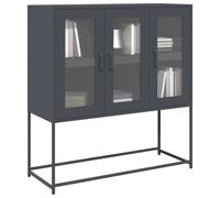 sephironlbb Buffet Anthracite en Acier laminé à Froid 100,5x39x107 cm Meuble de Rangement avec tiroirs Porte pour Salle à Manger Salon entrée Couloir, Console Commode Enfilade vaisselier Placard
