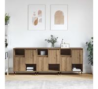 sephironlbb Buffet bahut 3 pcs chêne Artisanal, Meuble Rangement avec Portes et étagères, Console Design rectangulaire pour Salon, Cuisine, Salle à Manger, Espace organisé et Fonctionnel