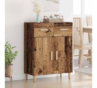 sephironlbb Buffet Bois Ancien en Bois d'ingénierie 69,5 x 34 x 89 cm avec tiroirs et Portes, Meuble de Rangement Polyvalent pour Salon séjour Cuisine, Console Commode Enfilade Design Contemporain