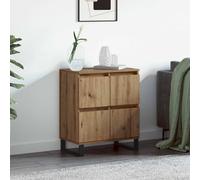 sephironlbb Buffet chêne Artisanal 60 x 35 x 70 cm Meuble de Rangement Moderne avec 4 Portes, Console Pratique pour Salon séjour Salle à Manger, Espace de Stockage optimisé et Design rectangulaire