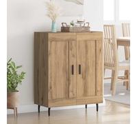 sephironlbb Buffet chêne Artisanal 69,5 x 34 x 90 cm Meuble de Rangement Moderne avec 2 Portes, 3 étagères, Design rectangulaire pour Salon, Salle à Manger, Cuisine Pratique et Robuste