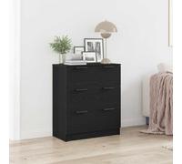 sephironlbb Buffet chêne Noir en Bois d'ingénierie 60 x 30 x 70 cm avec 3 tiroirs Traditionnels Rangement pour Salle à Manger Salon Meuble Console vaisselier Commode
