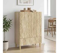 sephironlbb Buffet chêne Sonoma Bois d'ingénierie 66 x 34,5 x 95 cm Meuble de Rangement avec tiroir, Portes pivotantes, étagère, idéal Salon Salle à Manger Cuisine, Organiseur Fonctionnel Polyvalent