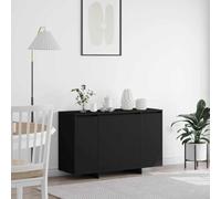 sephironlbb Buffet Noir rectangulaire en Bois d'ingénierie 120 x 41 x 75 cm avec 4 Portes et étagères pour Rangement Salon Salle à Manger Moderne Meuble Console Pratique et Durable