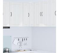 sephironlbb Cabinet d'angle Mural Lucca Blanc Brillant 57 x 57 x 80 cm Meuble Armoire Rangement Cuisine Buffet vaisselier desserte Placard Colonne étagère tiroir Porte Tablette casier Panier