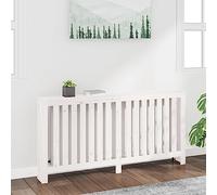 sephironlbb Cache-radiateur blanc en pin massif 169 x 19 x 84 cm avec design moderne à lamelles, surface de rangement pour salon, salle de bain, chauffage à économie d'énergie