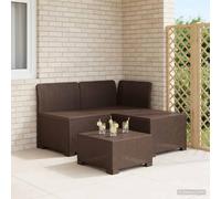 sephironlbb Canapé de Jardin 3 Places Aspect Rattan PP Marron Résistant aux Intempéries et UV, Modular, Facile à Assembler pour Terrasse Balcon Véranda Lounge Extérieur