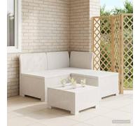 sephironlbb Canapé de Jardin 3 Places en Rattan PP Blanc Résistant aux Intempéries et UV, Modular, Facile à Assembler pour Terrasse Balcon Véranda Lounge Extérieur