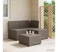 sephironlbb Canapé de Jardin 3 Places en Rattan PP Gris Clair Résistant aux Intempéries et UV, Modular, Facile à Assembler pour Terrasse Balcon Véranda Lounge Extérieur